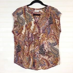 Liz Claiborne Paisley Sleeveless Blouse size M